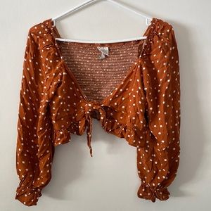 Mimi Chica crop top blouse with tie front